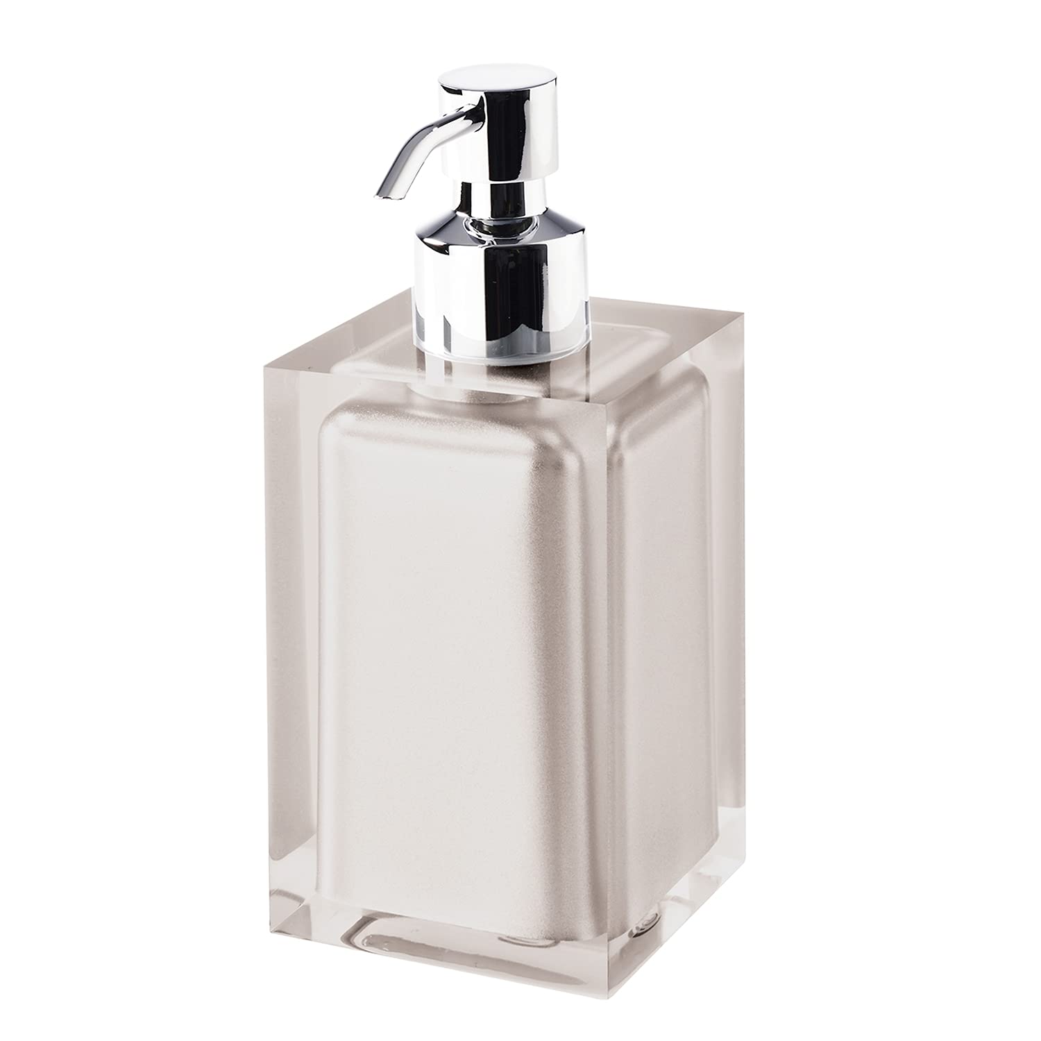 Gedy Handmade Resin Bathroom Soap Dispenser - Light Taupe, 210ml