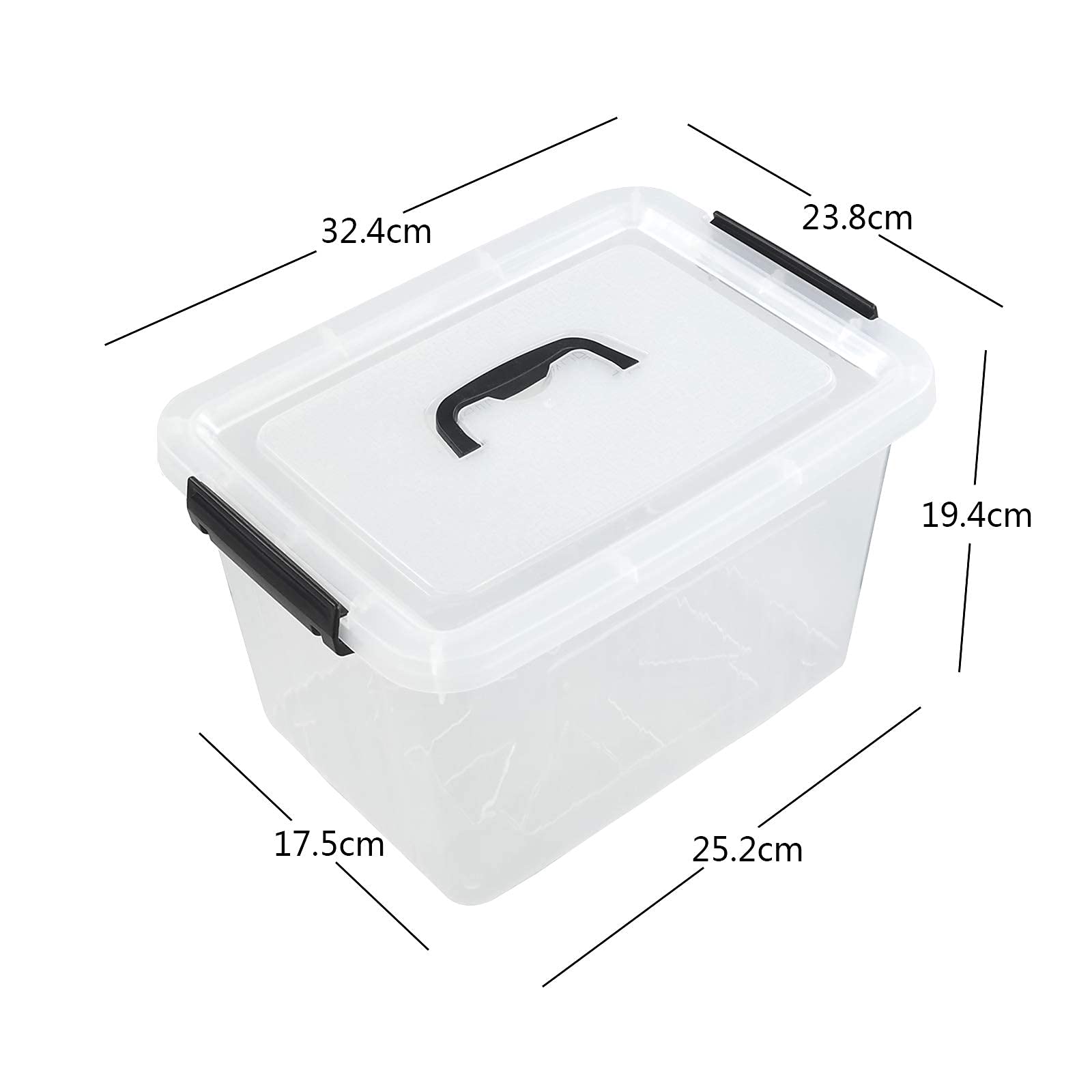 Nesmilers 6-Pack 12L Plastic Storage Bins | Clear Stackable Containers