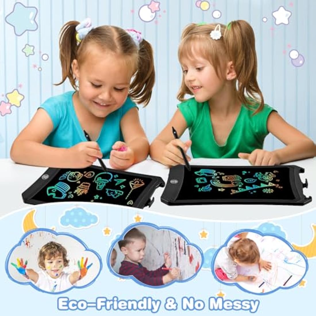 PINKCAT 8.5in LCD Writing Tablet | Colorful Doodle Board for Kids - Black