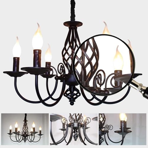 Jolof Store French Country 6-Light Farmhouse Wrought Iron Chandelier