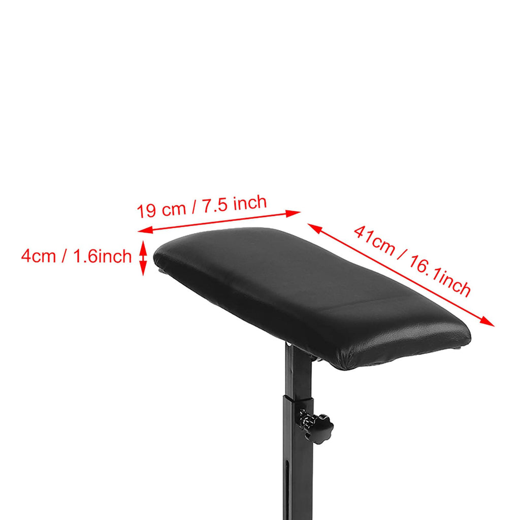 Tattoo Armrest / Leg Rest - Tattoo Arm Rest Adjustable Height 63-95 cm, >180° Angle Adjustment, Soft Padding, Sturdy Metal Frame