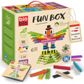 Bioblo Sustainable Wooden Building Blocks | 200 Piece Multi Mix Fun Box