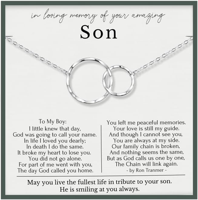 Loss of Son Sympathy Necklace - Memorial Bereavement Gift