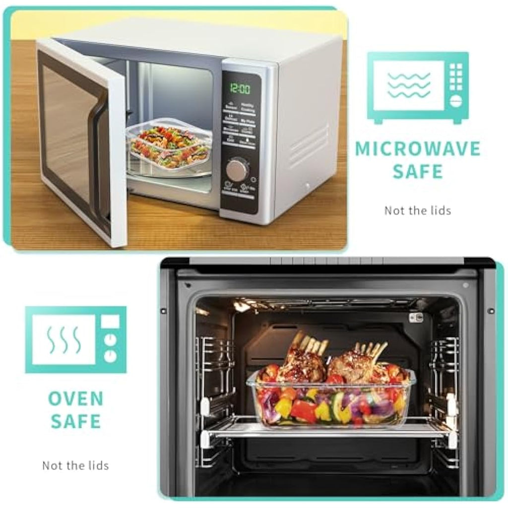Skroam 10-Pack Glass Food Storage Containers | Airtight Meal Prep Set