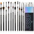 Jessup 28pcs Eye Makeup Brushes Set - Professional Synthetic Black T341