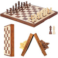 Syrace Magnetic Wooden Chess Set – 15.7" Hand Carved Foldable Travel Board