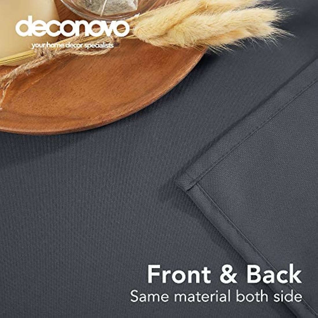 Deconovo Oxford Tablecloth – Water Resistant Wipeable Rectangle, Dark Grey