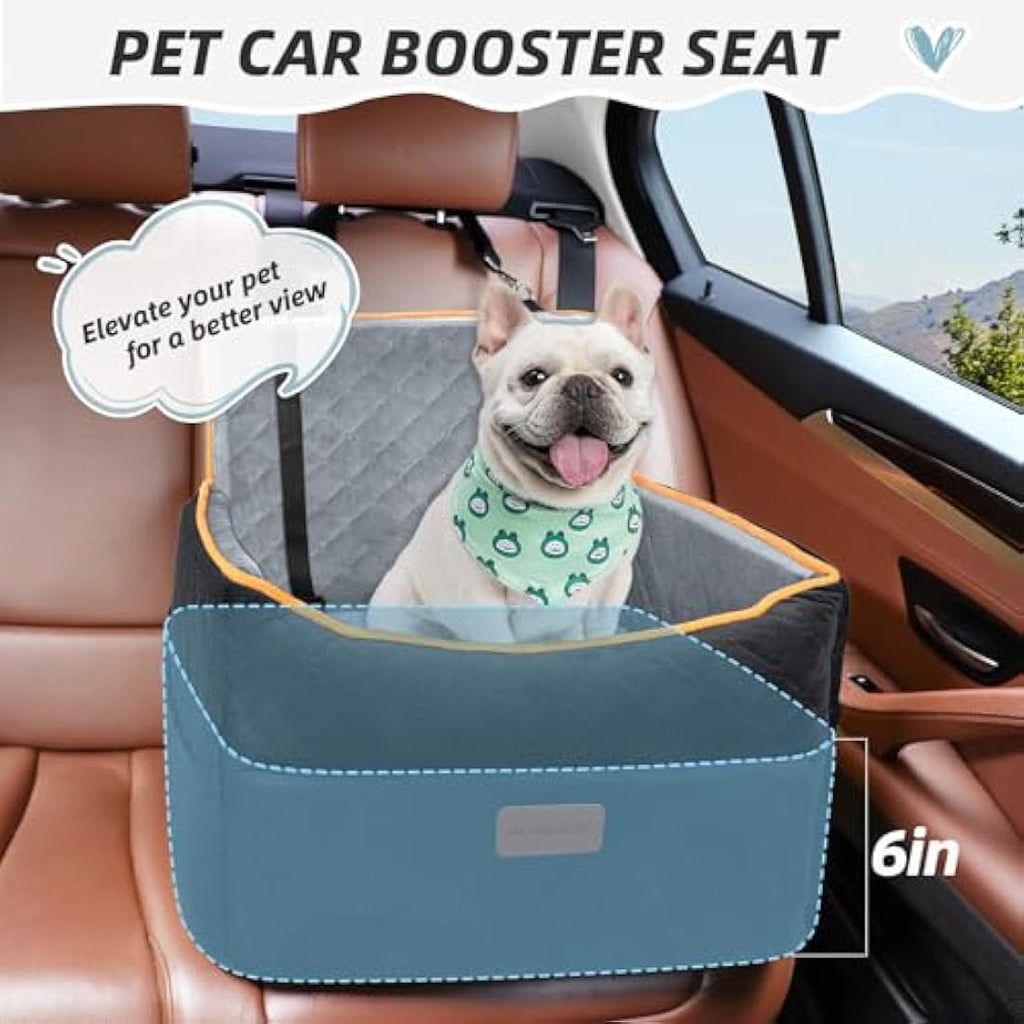 HEGGCOOE Memory Foam Dog Car Seat | Washable Booster Seat for Medium Dogs