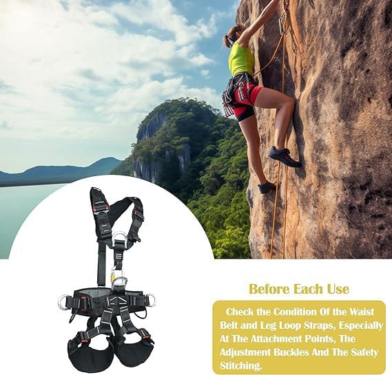 Jolof Store Full Body Safety Harness | Adjustable Rock Climbing Belt