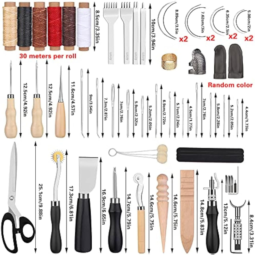 72PCS Leather Working Kit with Stamping Tools and Storage Bag