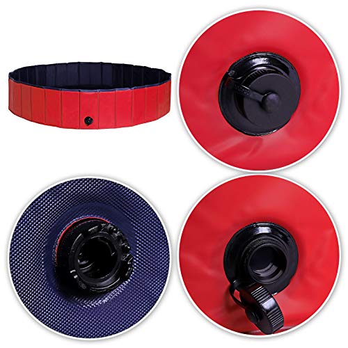 lionto Foldable Dog Pool - 160cm Scratch-Resistant PVC Paddling Pool