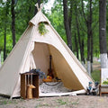 2-Person Cotton Canvas Pyramid Teepee Camping Tent