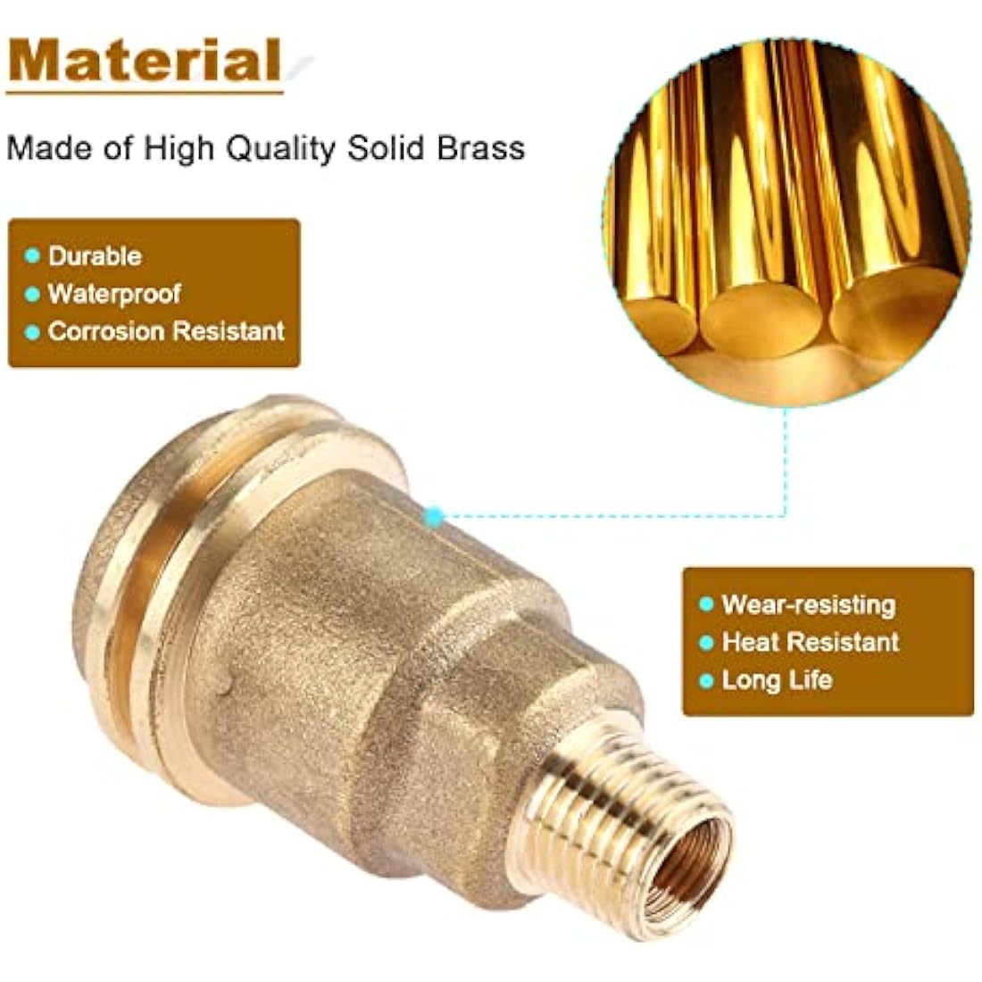 Brass QCC1 Propane Adapter – 1/4 Inch Male Pipe Thread