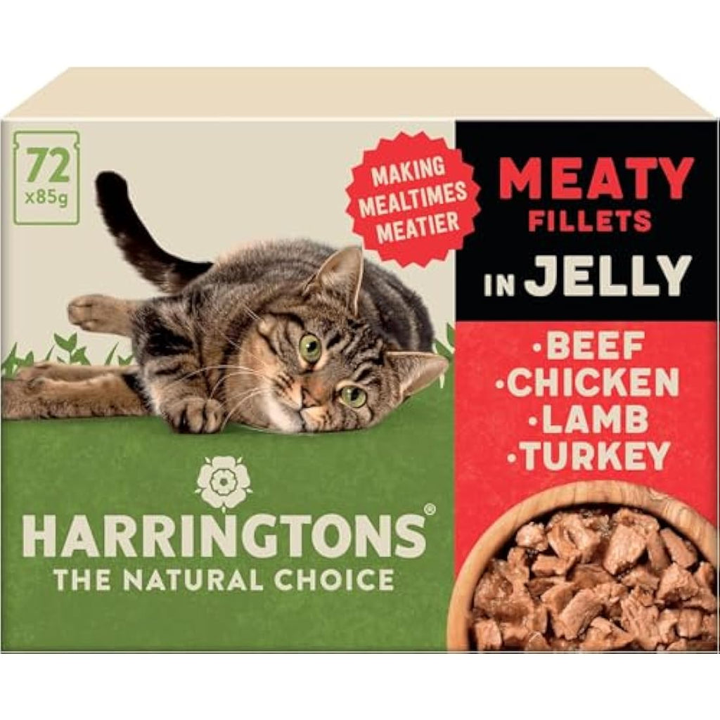 Harringtons Grain Free Wet Cat Food - Meaty in Jelly 72x85g Pack