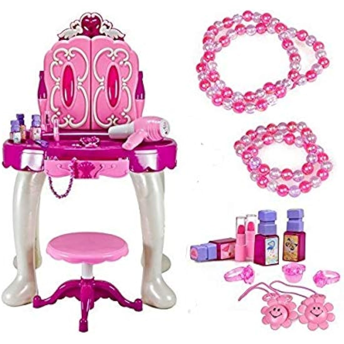 Delex Girls Princess Vanity Table Playset with Mirror, Lights & Music