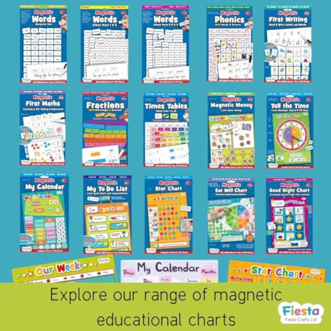Fiesta Crafts Magnetic Words Years 1 & 2 | 160 Piece Literacy Set
