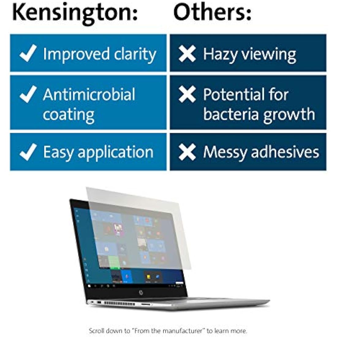 Kensington 14" Anti-Glare & Blue Light Laptop Screen Filter (627553)