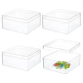 BENECREAT 4Pcs Acrylic Storage Boxes with Lids, 12x13x6cm Square Storage Containers Cube Storage Display Box for Wedding, Party, Treats - image 1