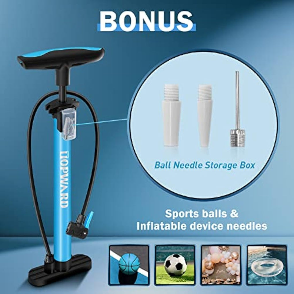 Topward Portable Bike Pump | Mini Floor Pump for Presta & Schrader