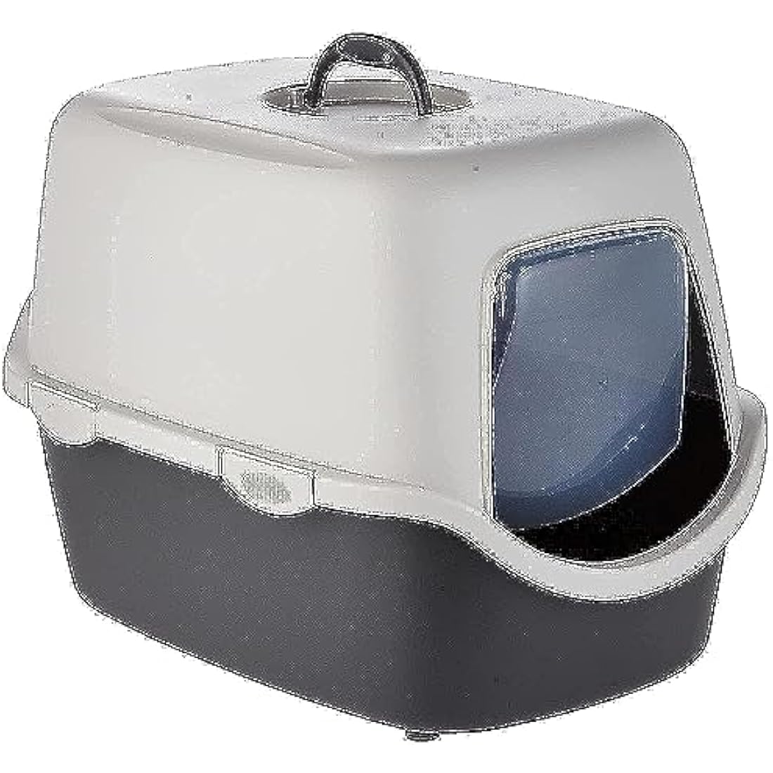 TRIXIE Vico Enclosed Cat Litter Tray – Dark Grey Plastic – 40x40x56cm