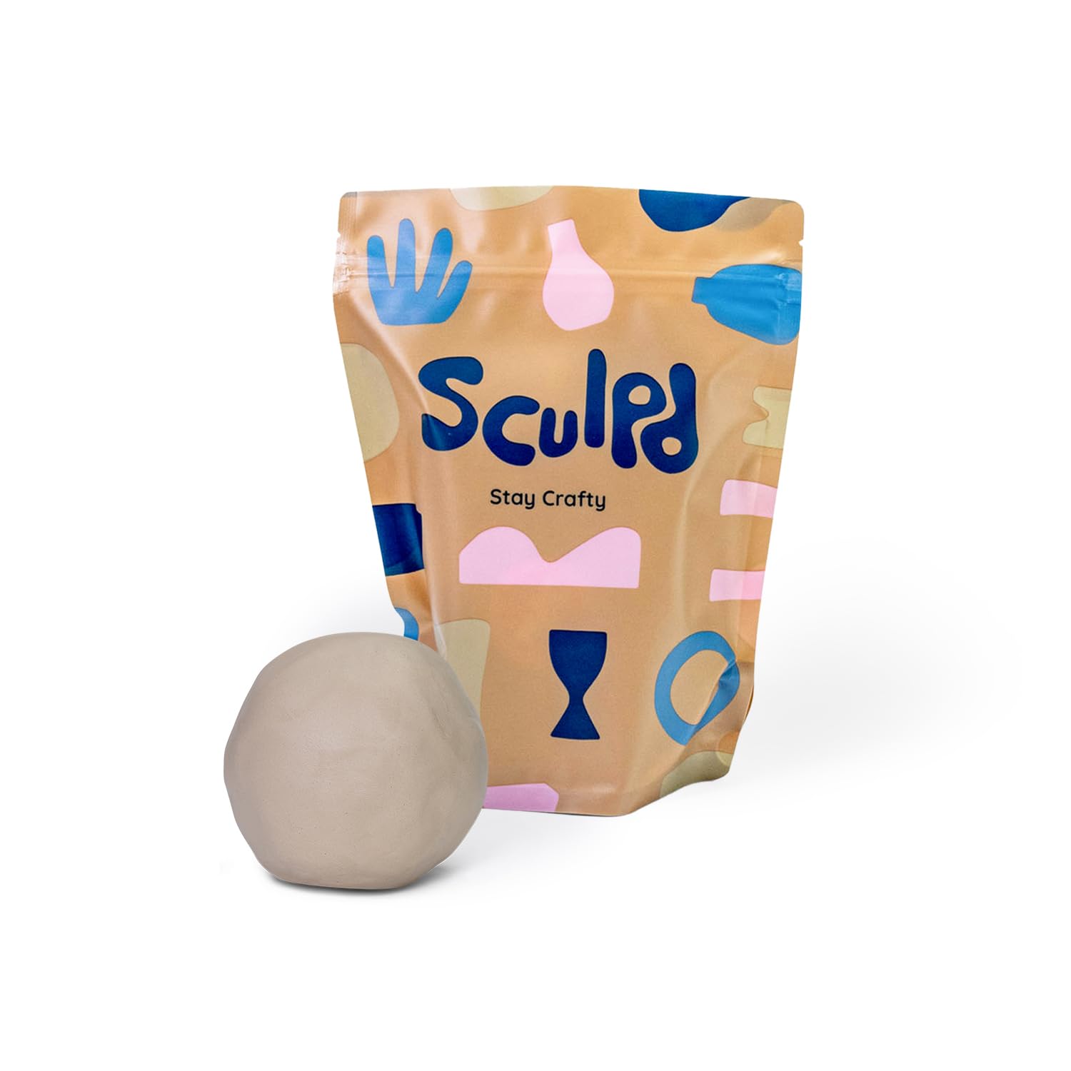 Sculpd Premium Air Dry Clay 1kg | Stone Grey Self-Hardening Pottery Clay