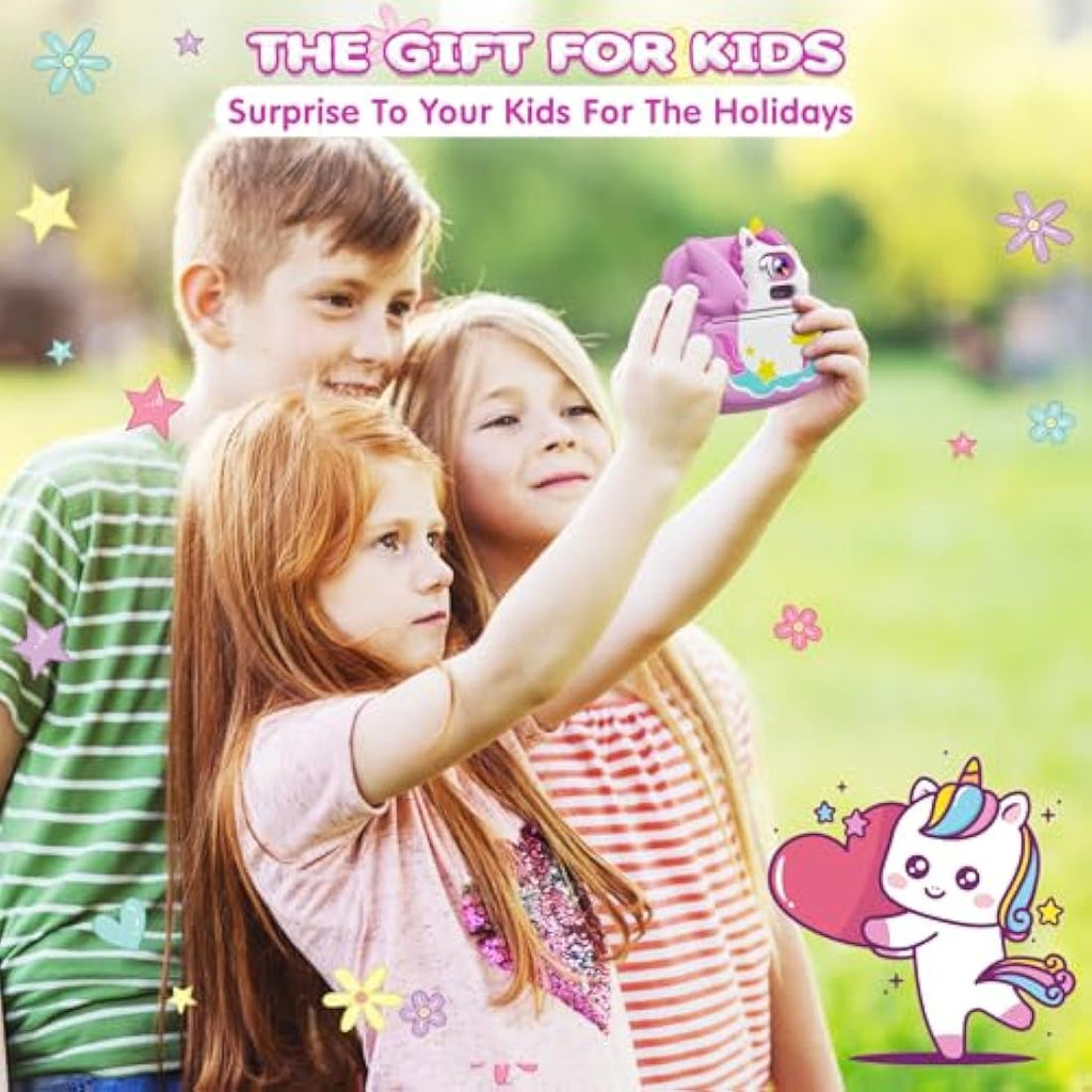 CAMCLID Kids Instant Print Camera | 1080P HD Digital Video & 32GB Card - Purple