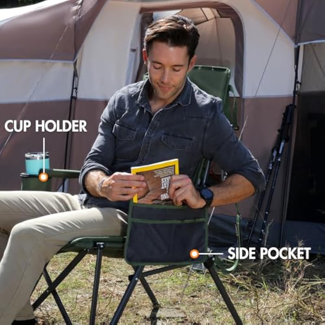 Portal Heavy Duty Folding Camping Chair | High Back 180KG Load Capacity