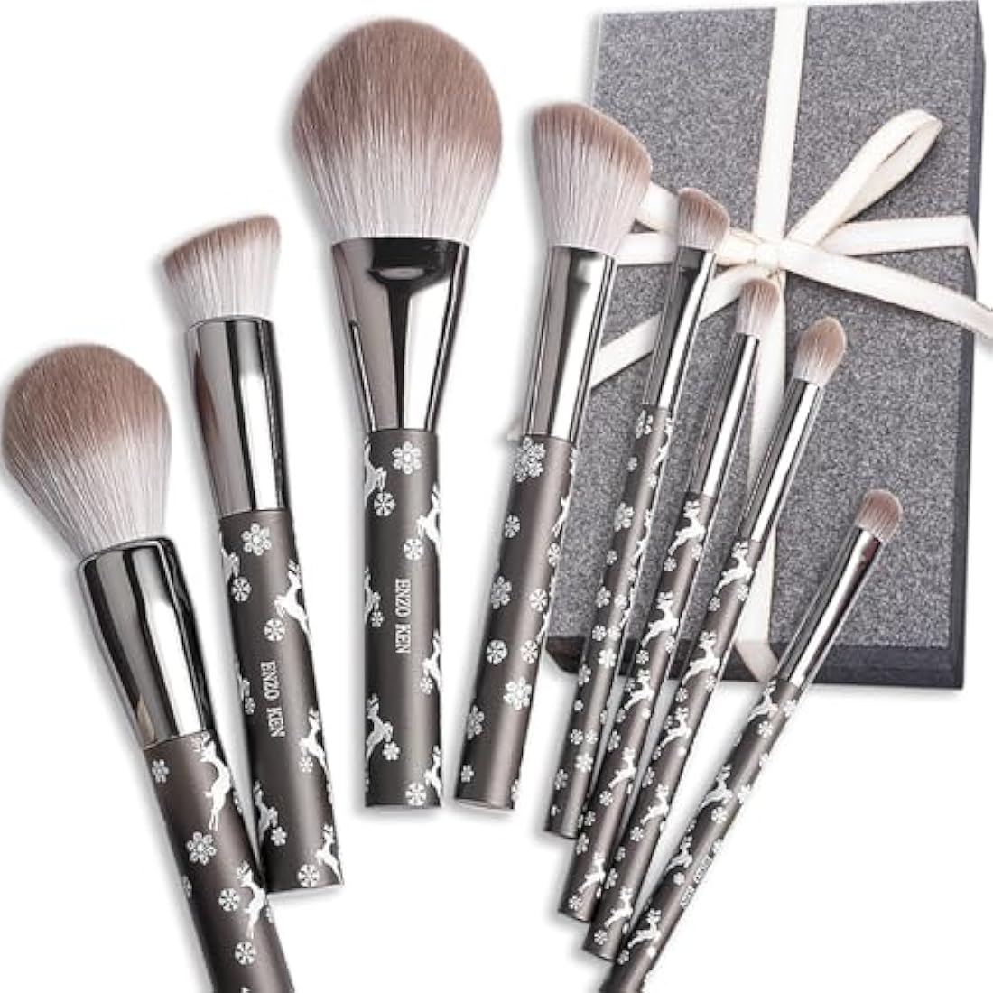 ENZO KEN Professional Goat Hair Makeup Brush Set | Snowflake Design
