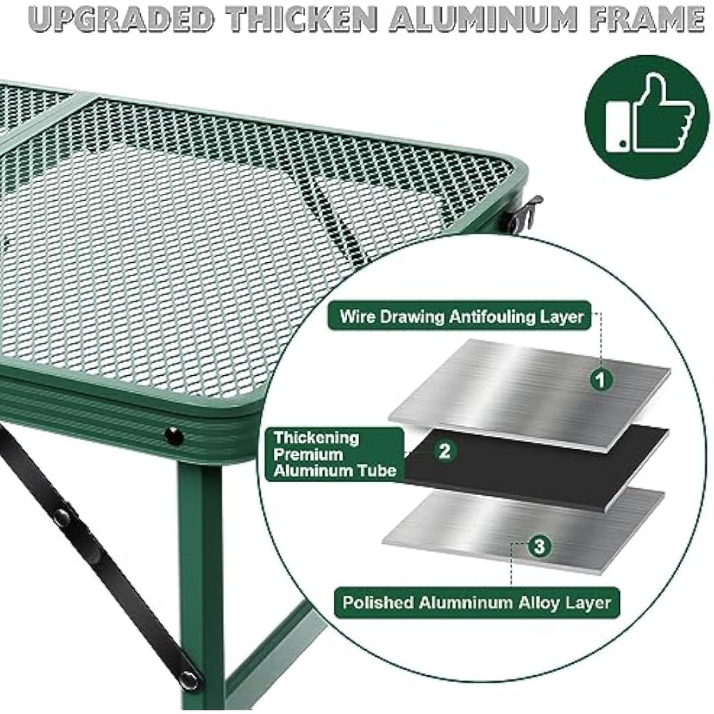 E EASTSTORM Portable Folding Camping Table – Lightweight Mesh Picnic Table