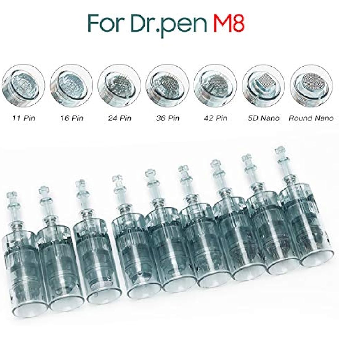 Dr. Pen Ultima M8 Replacement Cartridges – 24 Pin Needle Tips, 10 Pack