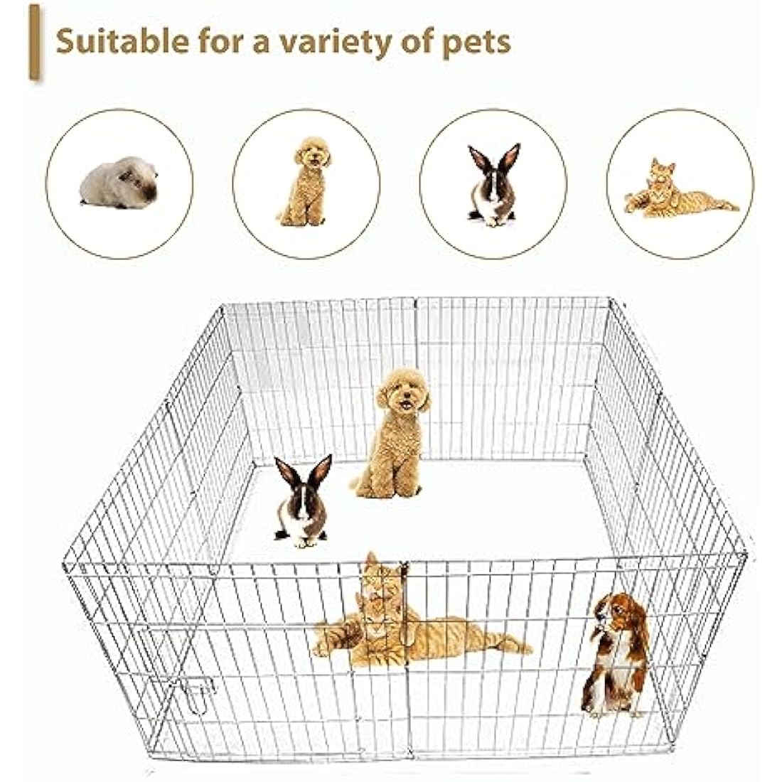 Ellie-Bo Puppy Play Pen | 76cm Foldable Galvanized Steel Pet Enclosure