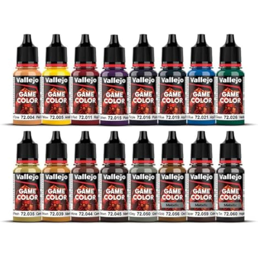 Vallejo Game Color Advanced Acrylic Paint Set - 16 Assorted Colors