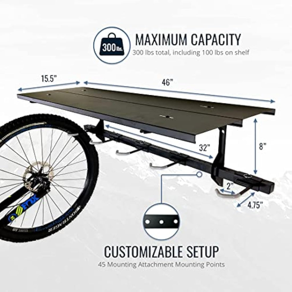 StoreYourBoard 5 Bike Wall Mount Storage Rack with Shelf – 135kg Capacity