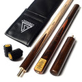 CUESOUL 57" Handcrafted 3/4 Snooker Cue - Ash Wood with Leatherette Bag