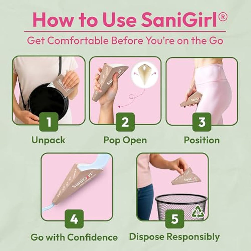 SaniGirl Female Urinal – Disposable Portable Urination Device (10 Pack)