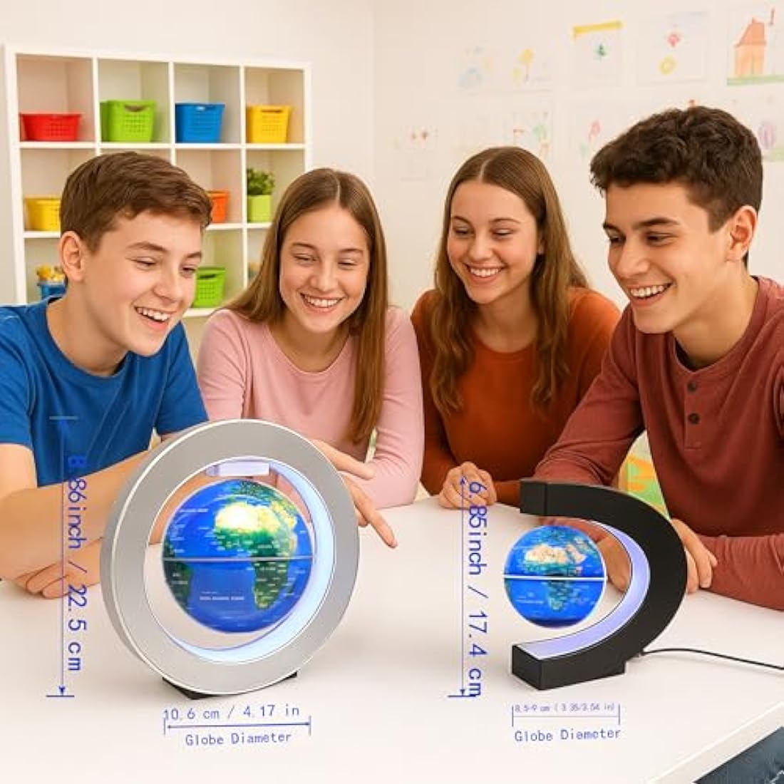 Magnetic Levitation 4" LED Constellation Rotating Globe