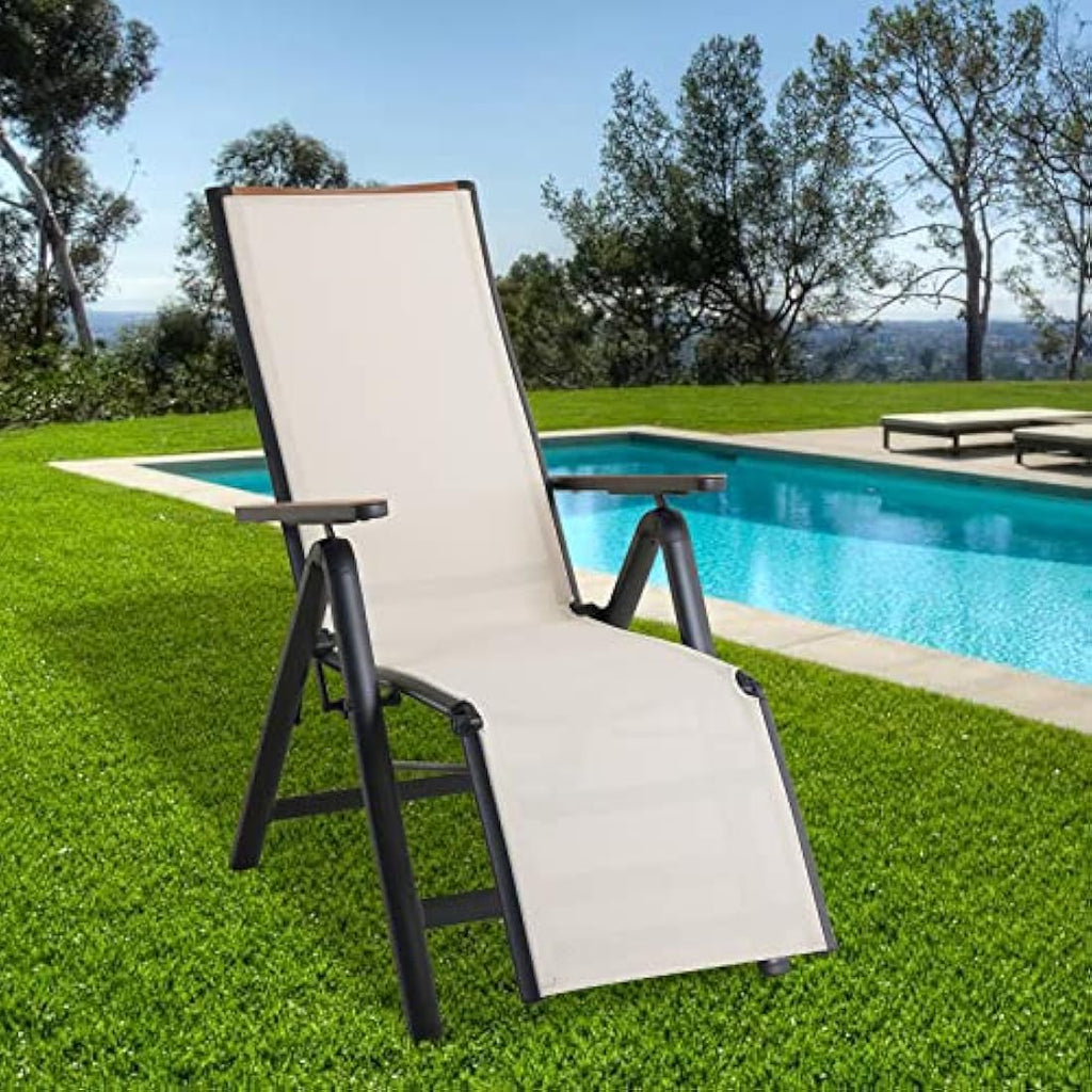 Grand Patio Foldable Sun Lounger – 6-Position Aluminum Garden Chair