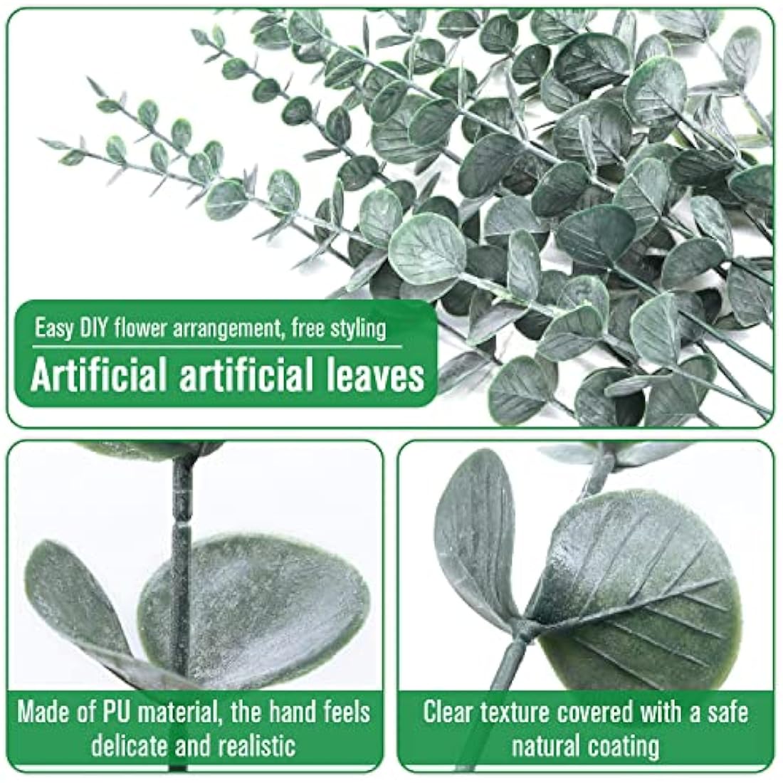 20PCS Artificial Eucalyptus Stems - 15in Faux Greenery