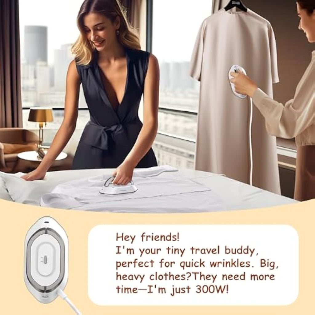 Newbealer Mini Travel Iron – Dual Voltage Compact Iron for Quilting, Silver