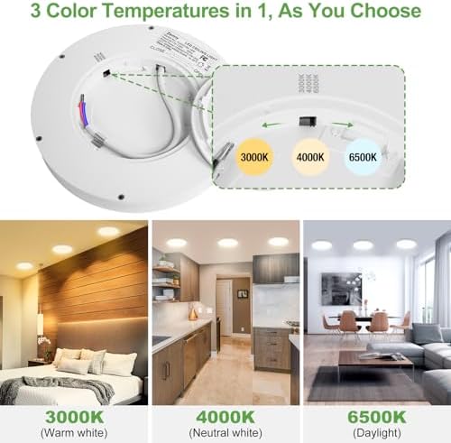 Zemty 4-Pack 15W LED Ceiling Light | IP44 Waterproof Flush Mount 18cm