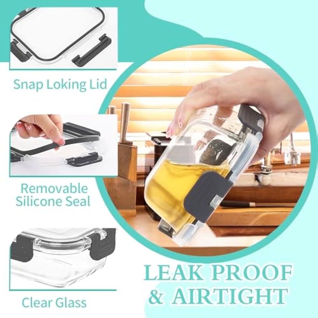Skroam 10-Pack Glass Food Storage Containers | Airtight Meal Prep Set