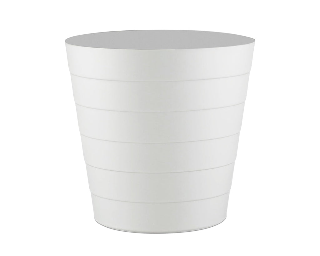 Zuvo Waste Paper Bin 5L, Wave Design Bin for Bedroom and Office, White