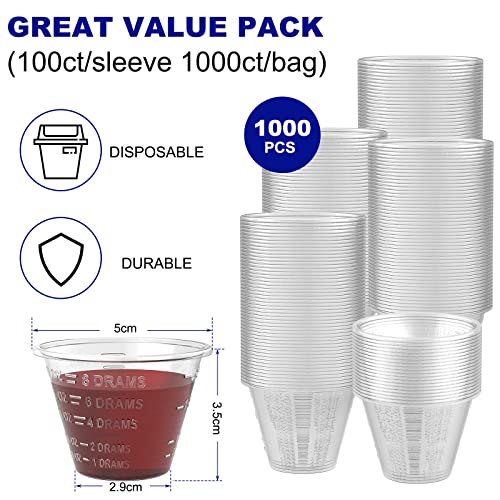 ReliMedPro 1 oz Graduated Medicine Cups - 1000 Pack Plastic Measuring Cups