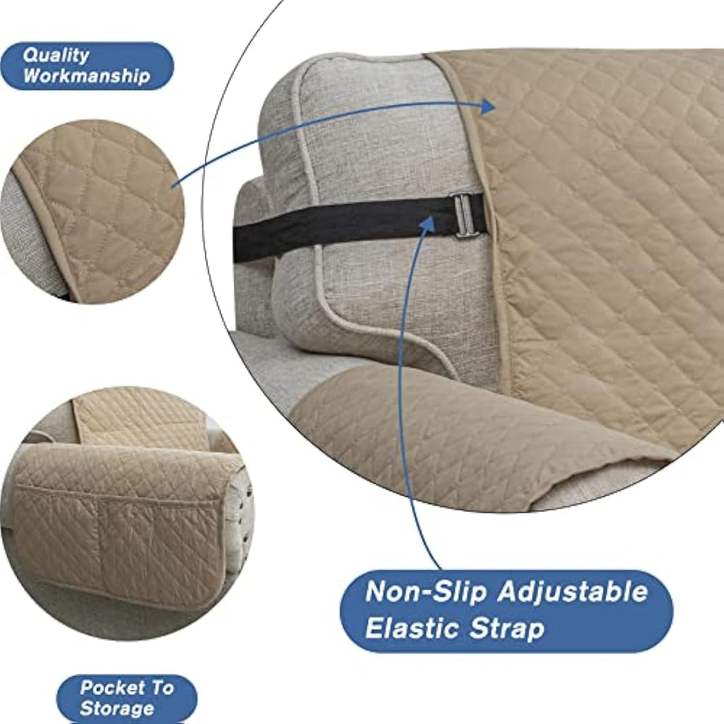 XINEAG Quilted Loveseat Cover | Water Resistant Non-Slip Sofa Protector