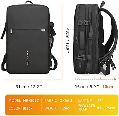 Mark Ryden 17 inch Laptop Backpack | Expandable 40L Travel Carry On