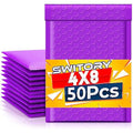 Switory Purple Poly Bubble Mailers | 4x7 Inch Padded Envelopes | 50 Pack