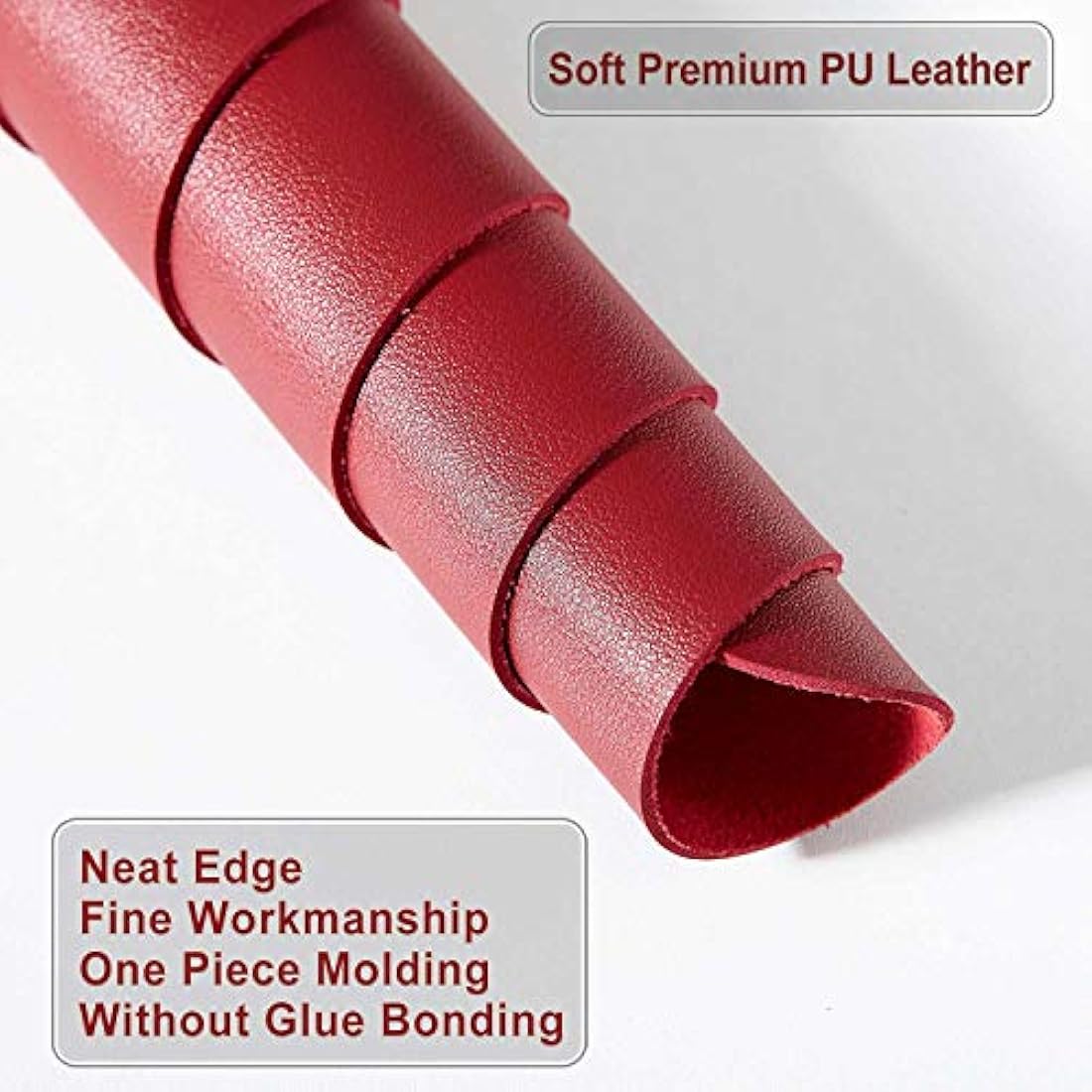 DOBAOJIA PU Leather Desk Pad - Waterproof Mouse Mat, Wine Red, 27.5x13.8"