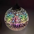 KRUIHAN 3D Firework Glass Pendant Light – 20cm Silver Globe Chandelier