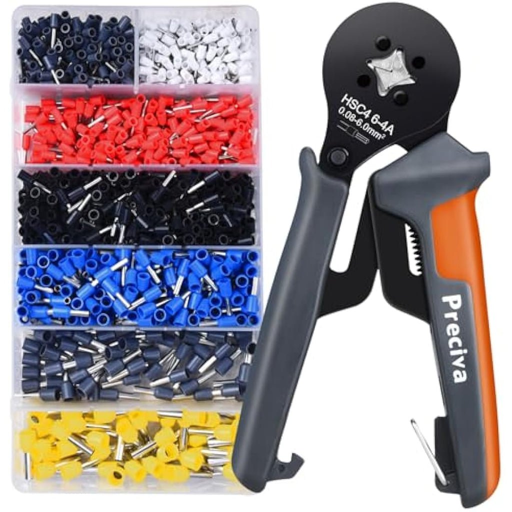 Preciva Ferrule Crimper Plier Kit | 1200 Terminal Connectors | AWG 28-10