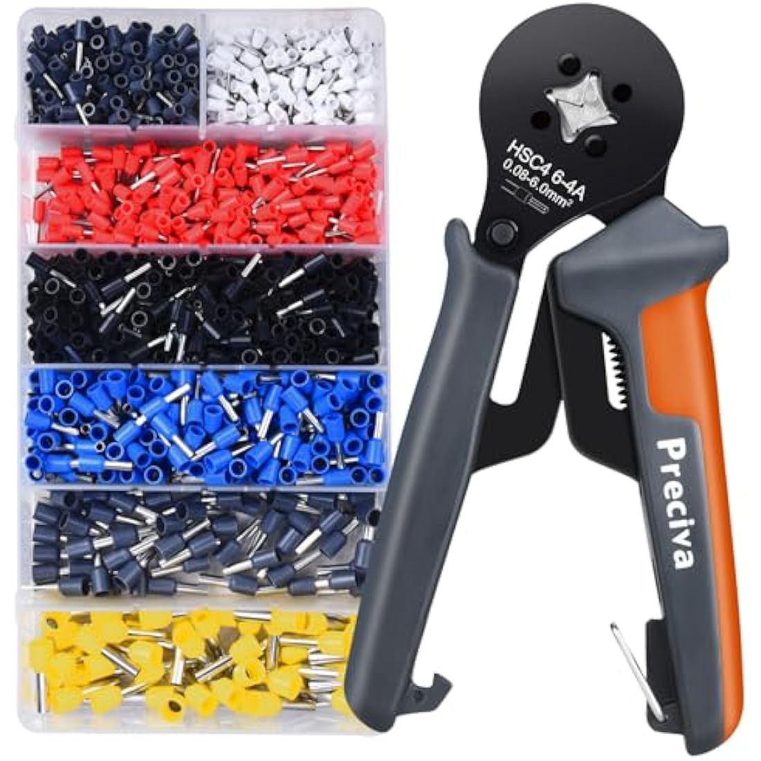 Preciva Ferrule Crimper Plier Kit | 1200 Terminal Connectors | AWG 28-10